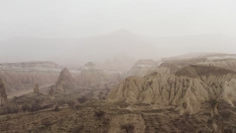 cappadocia landscape in the fog