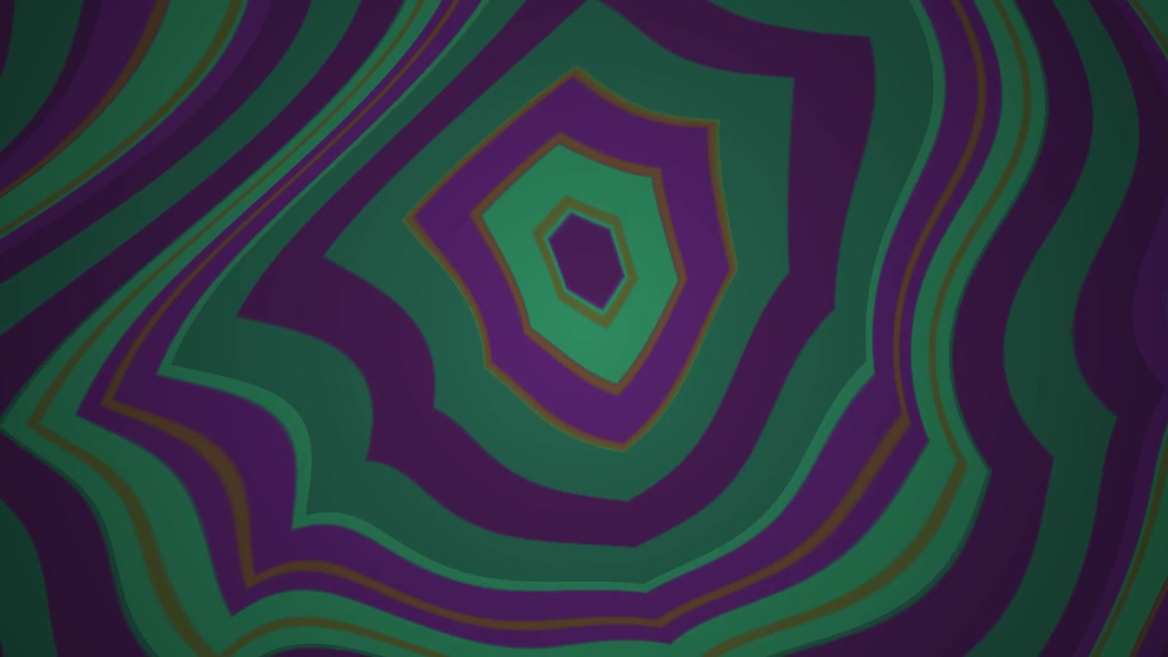 Abstract Motion Background with Pulsing Green and Purple Wavy Lines