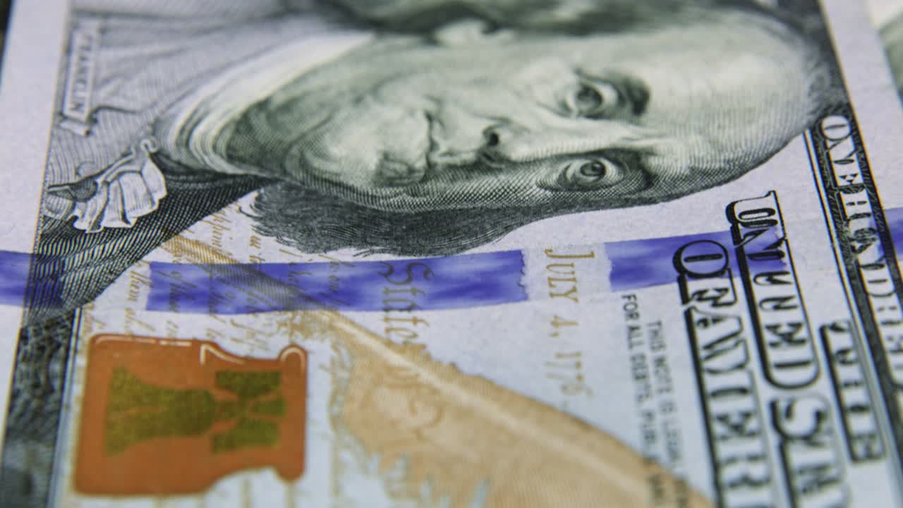 달러 지폐, 종이 돈, 환율 통화, 현금 지폐, 금융 및 투자 개념, 백 달러, 비즈니스 경제학