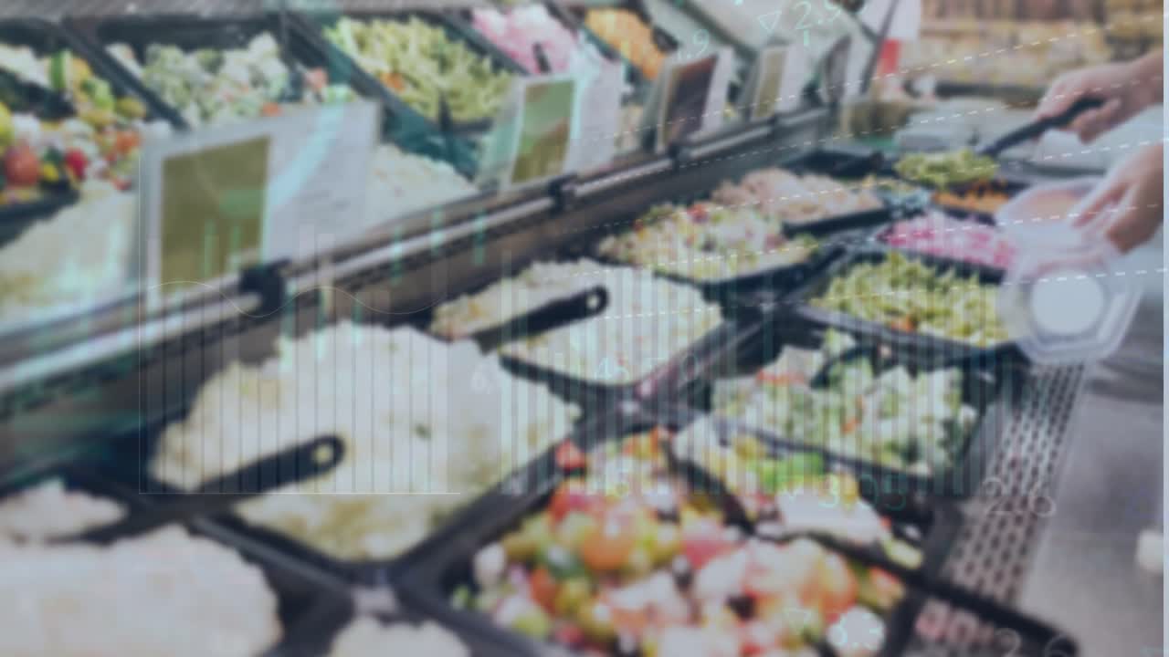 식품 뷔페 스에 대한 통계 데이터 처리의 애니메이션