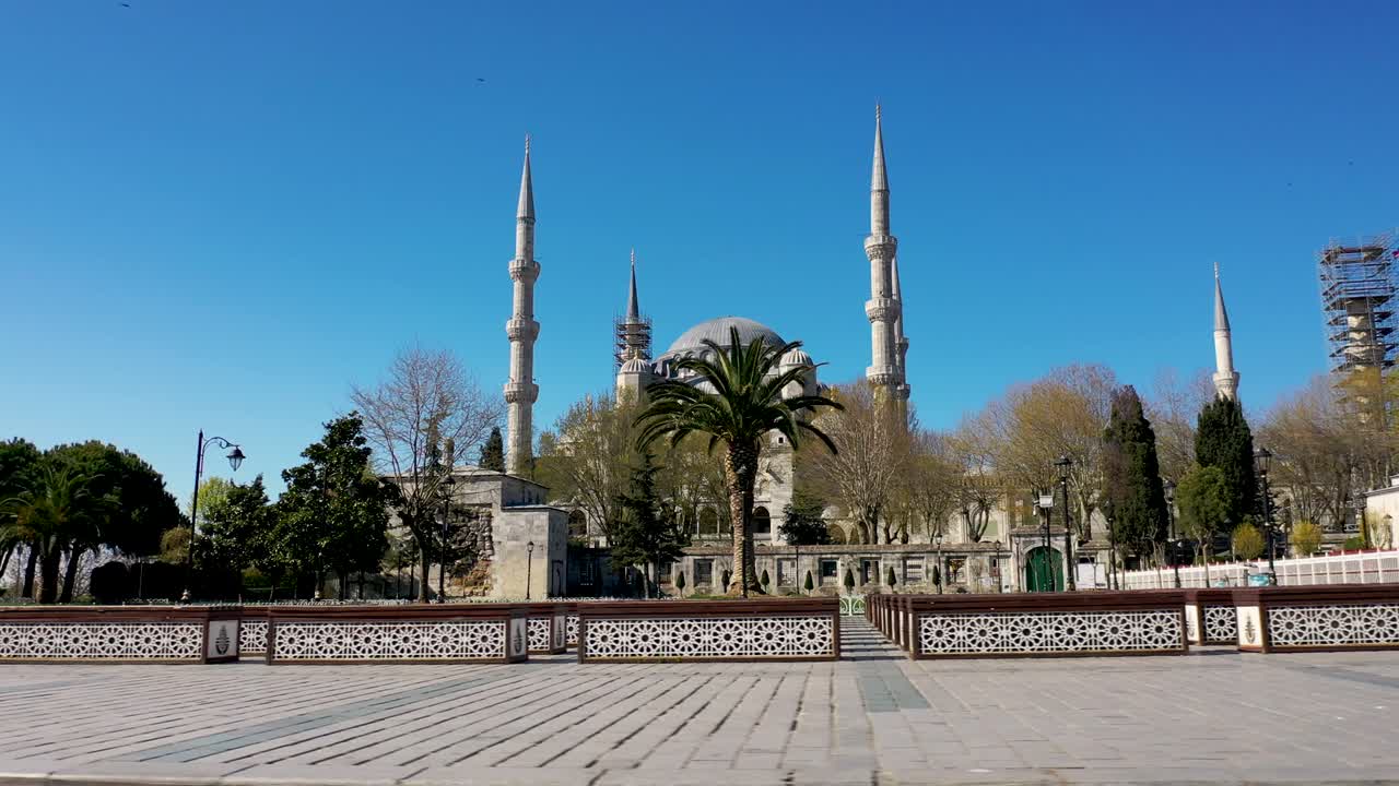 la mezquita del sultán ahmed, la mezquita azul desde estambul, turquía. vista aérea.