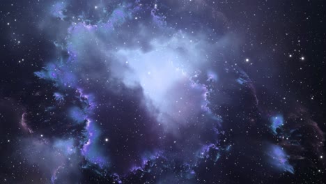 clouds of nebulae and stars moving in space 4k