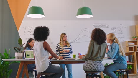 High-Five,-Teamwork-Und-Geschäftsfrauen