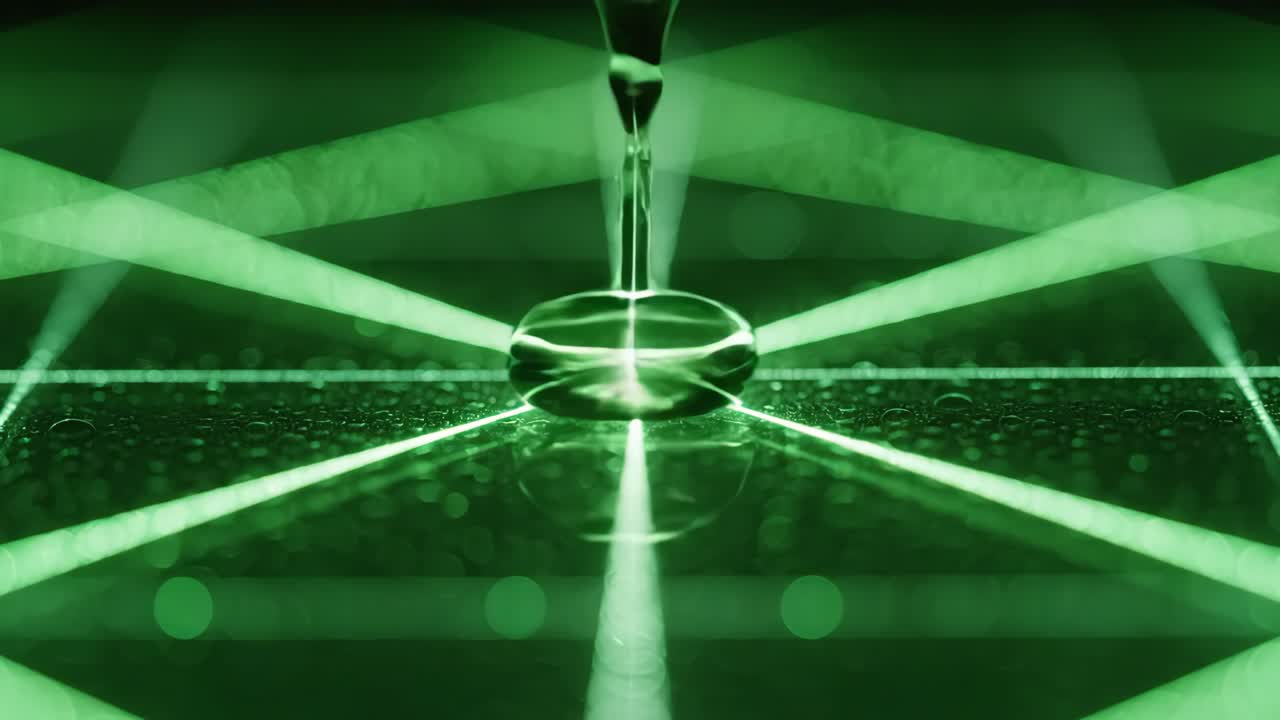 Abstract Water Drop and Laser Light