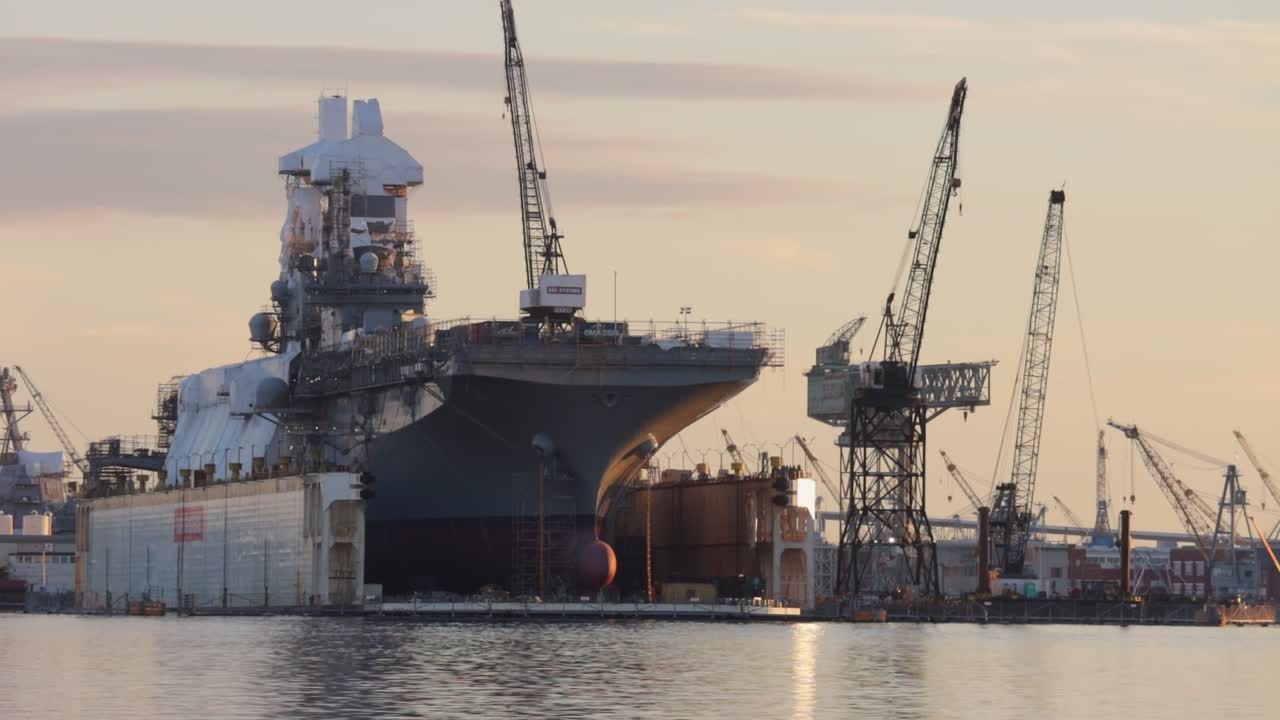 NASSCO Ligon Street Yard on the confluence of Elizabeth River, Norfolk, Virginia