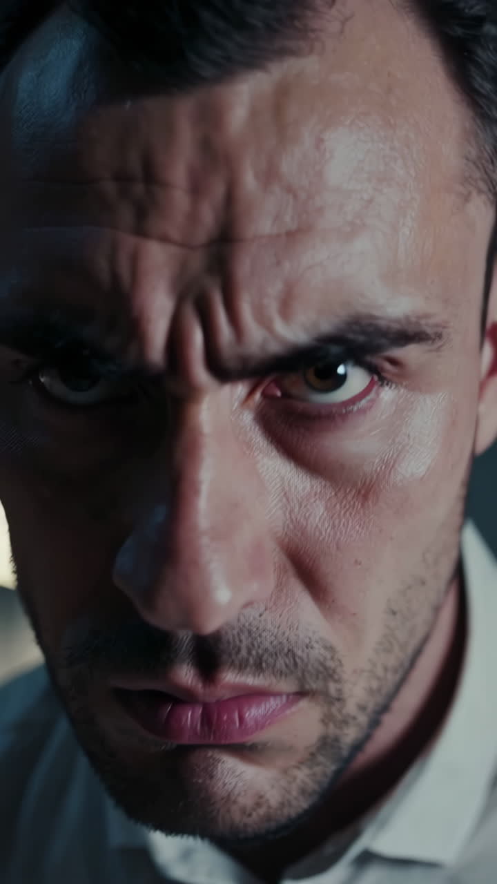 retrato de un hombre enojado