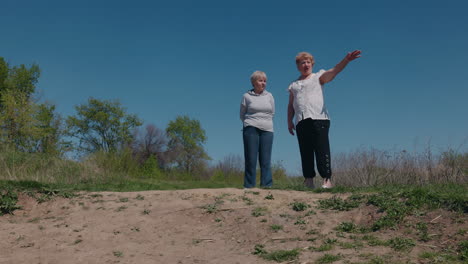 two elderly women outdoors