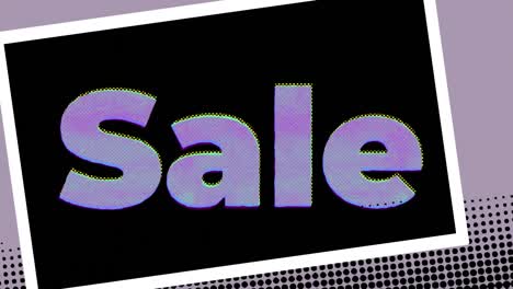 Animation-of-sale-text-and-shapes-on-black-background