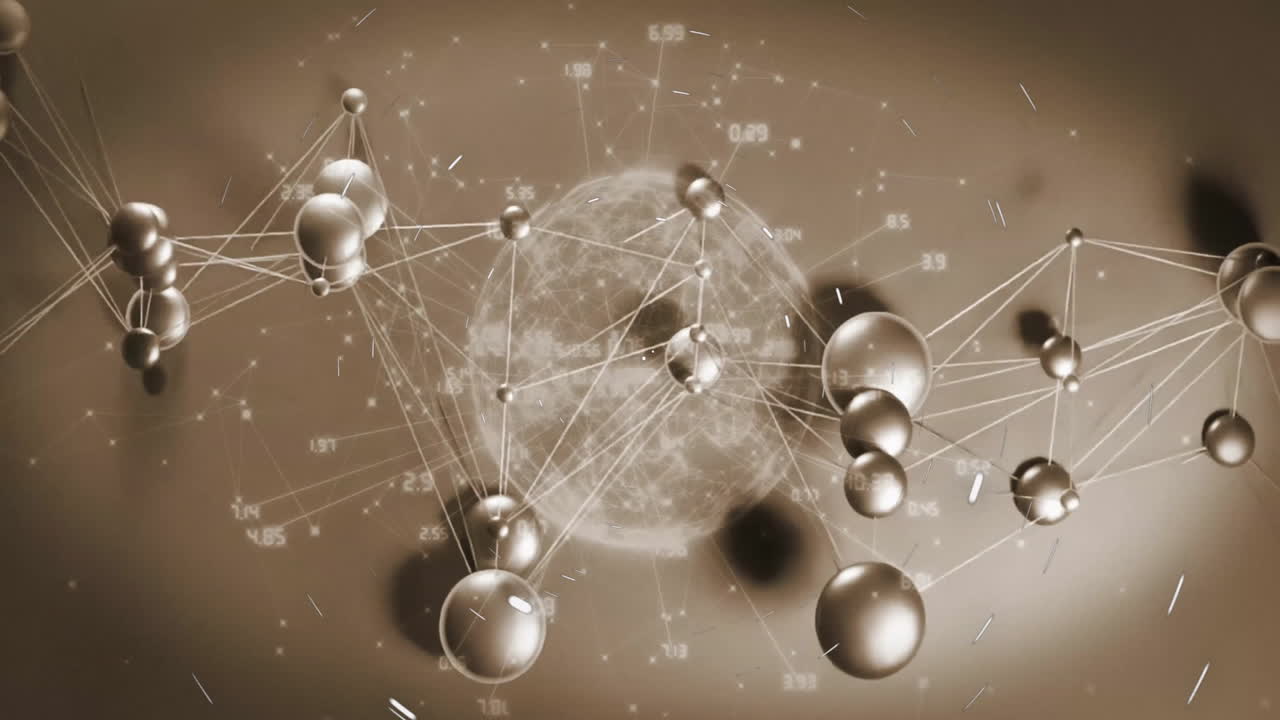 전 세계 및 연결에 대한 디지털 데이터 처리의 애니메이션