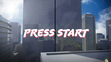 animación de la prensa comienza sobre los rascacielos