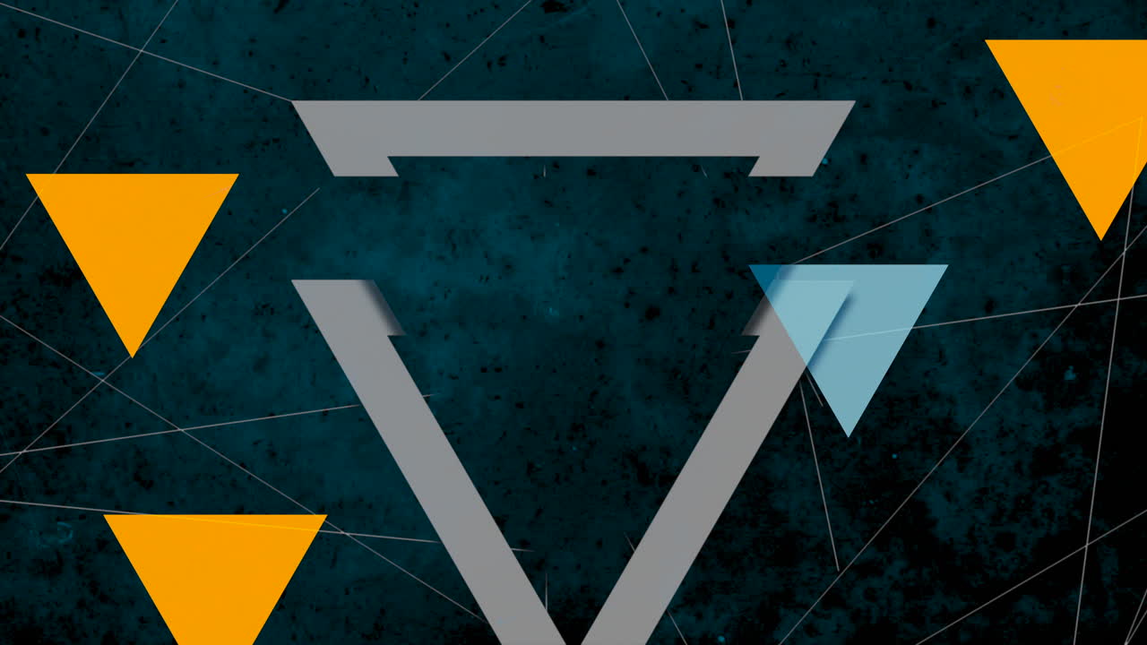 triángulos geométricos de neón en el espacio oscuro