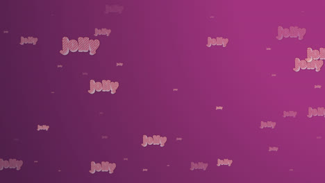 Animation-of-multiple-jolly-texts-at-christmas-on-pink-background