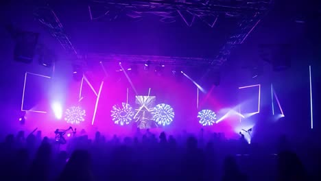 concert with a crowd in the dark
