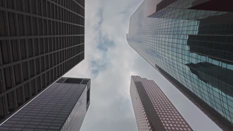 Looking-up-at-high-rise-buildings-in-Downtown-Houston