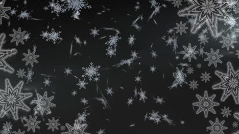 animation of snow falling on black background