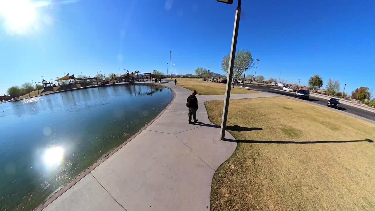 Static Red haired male from thelake in Mansel Crater Park in Queen Creek Arizona.