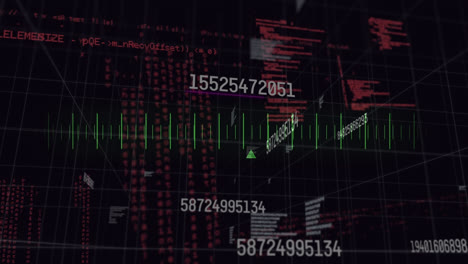 animación del procesamiento de datos sobre líneas