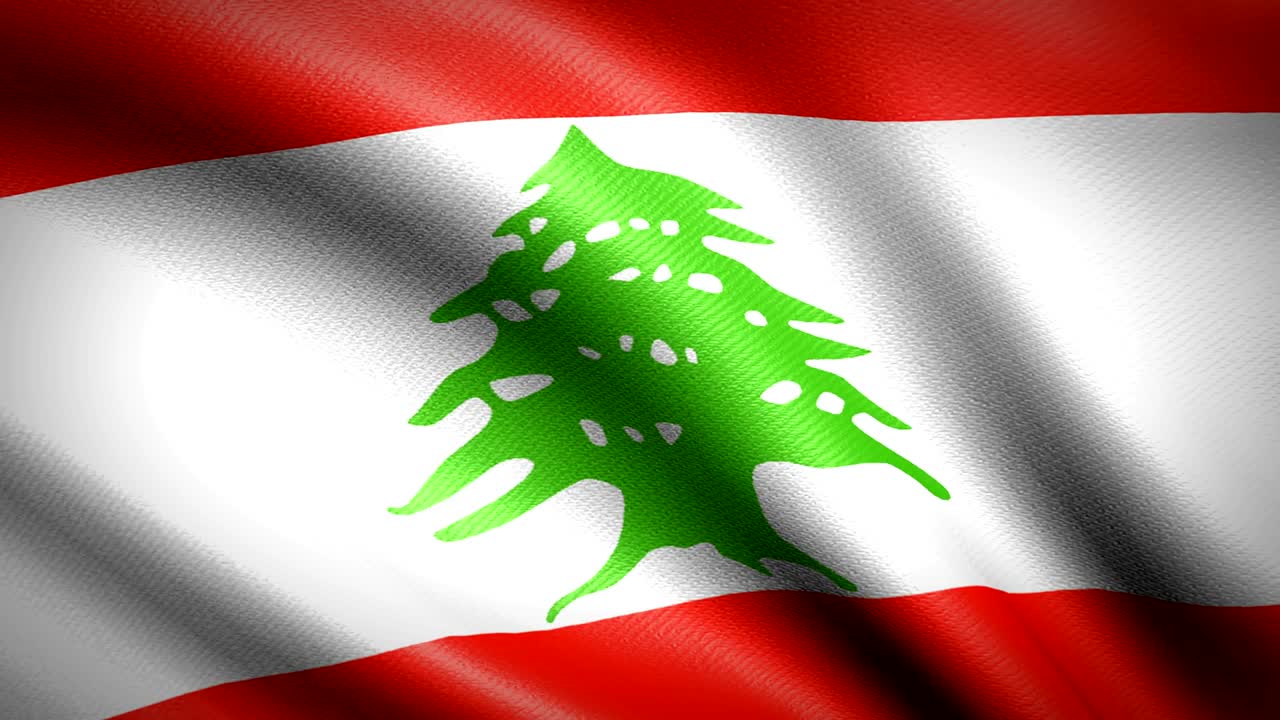 Lebanon Flag. Seamless Looping Animation. 4K High Definition Video
