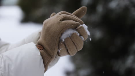 person playing with snow