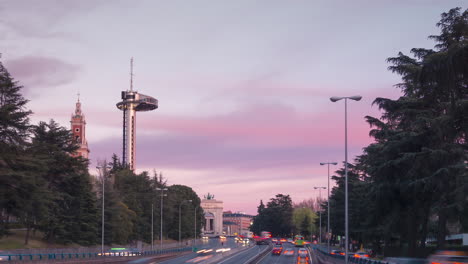 Sunset-in-Moncloa,-Madrid