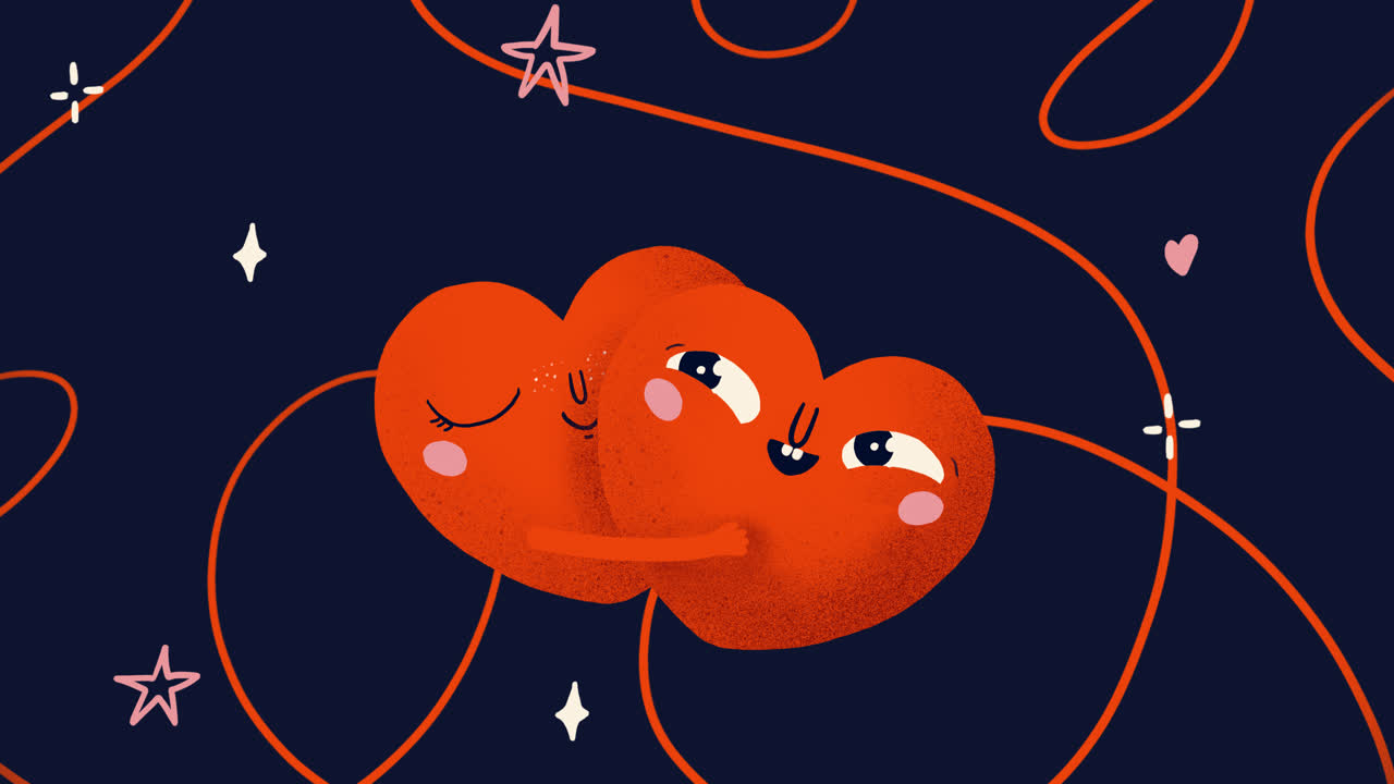 두 개의 마음이 포옹하고