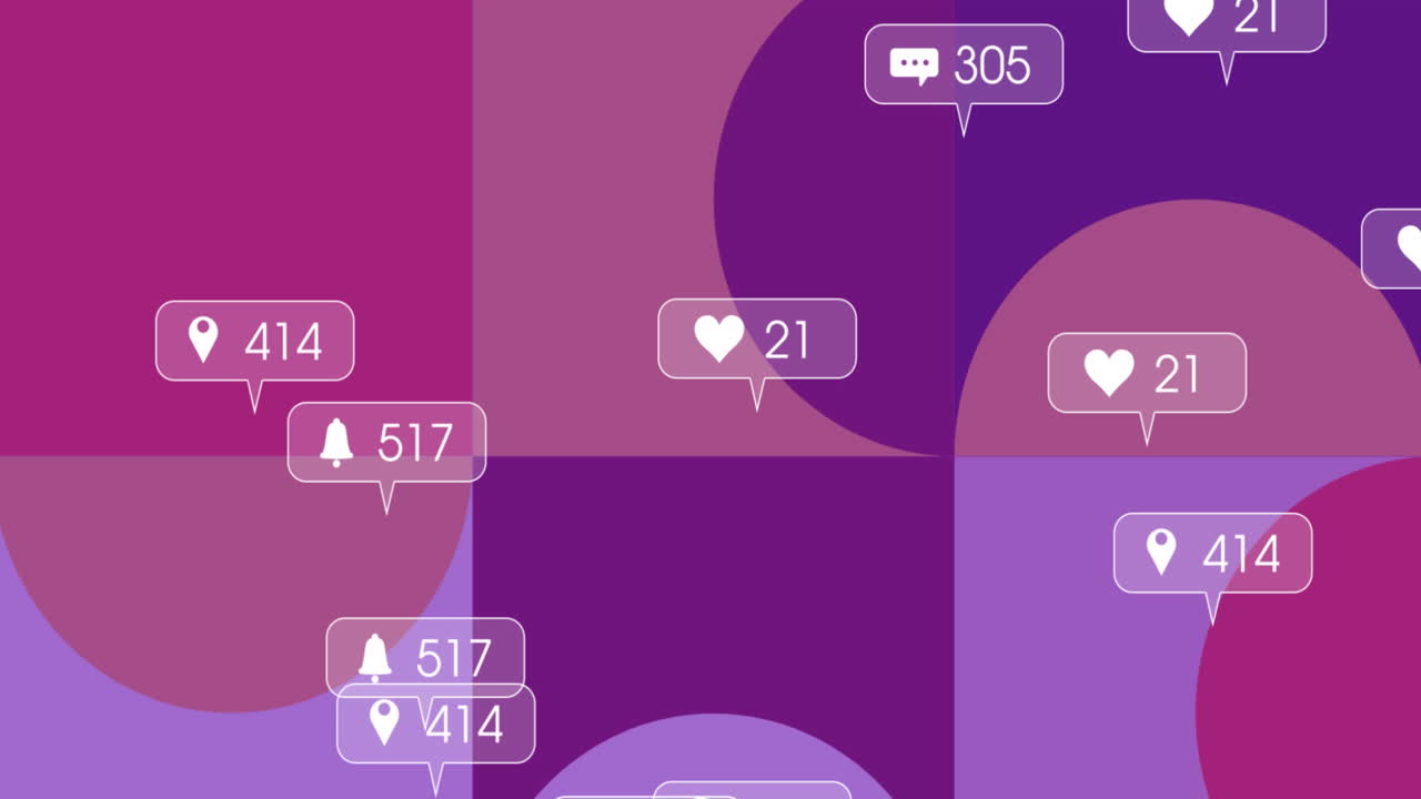 анимация обработки данных социальных сетей над абстрактным шаблоном