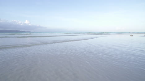 Low-Angle-Dolly-Shot-Of-The-Clear-Waters-Of-Boracay-Island