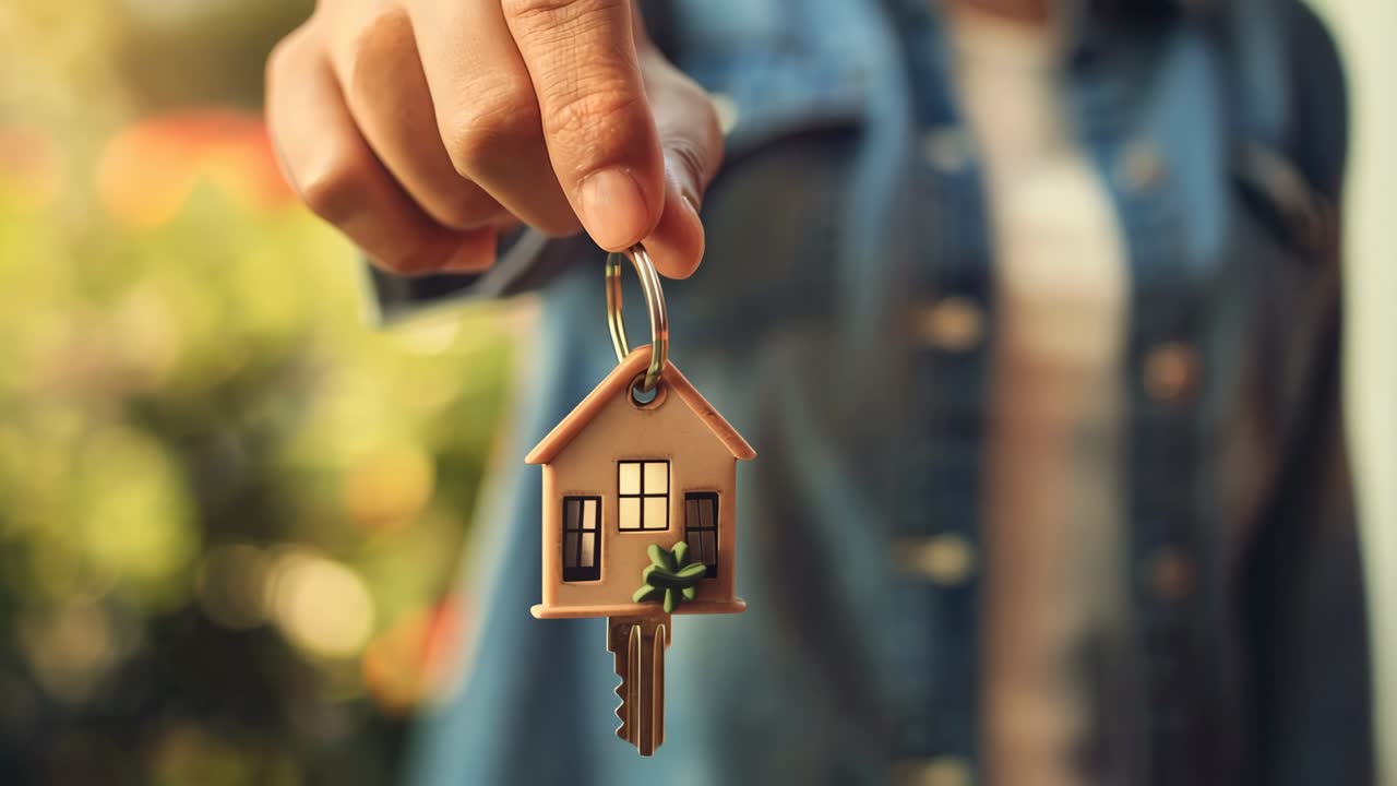 con las llaves de la casa en la mano