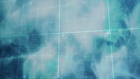 animation of moving grid in blue and white space