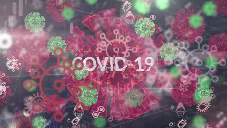 Animación-De-Covid-19,-Células-De-Virus-Y-Gráficos-Diversos