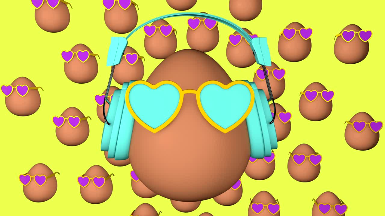 animación en 3d de huevos de fantasía en bucle