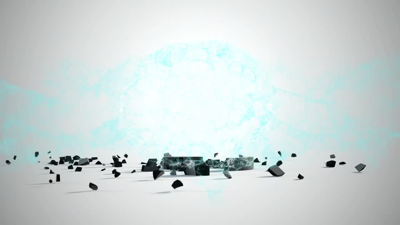 파운드 통화 기호가 떨어지고 회색 배경에 부서지면서 인간의 뇌가 회전합니다.