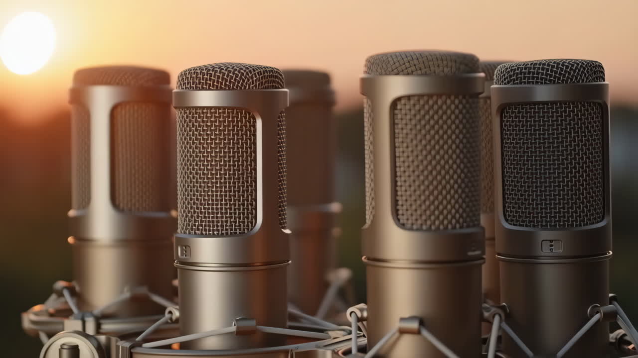 Professional Microphones at Sunset