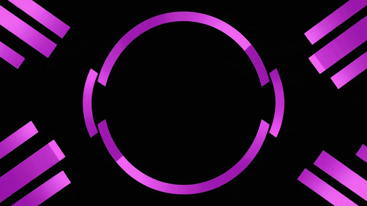 Animação Abstrata de Círculo Geométrico Roxo em Fundo Preto
