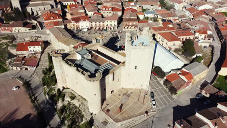 Aerial View of a Historic Town with a Castle