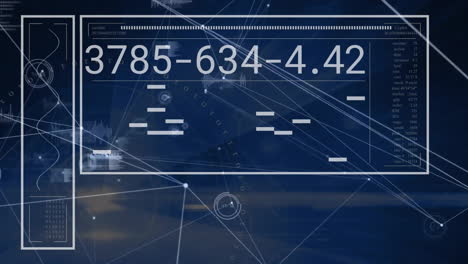 animación de la red de conexiones con procesamiento de datos digitales