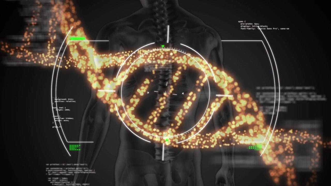 Animazione dell’elaborazione dati su filamento di DNA