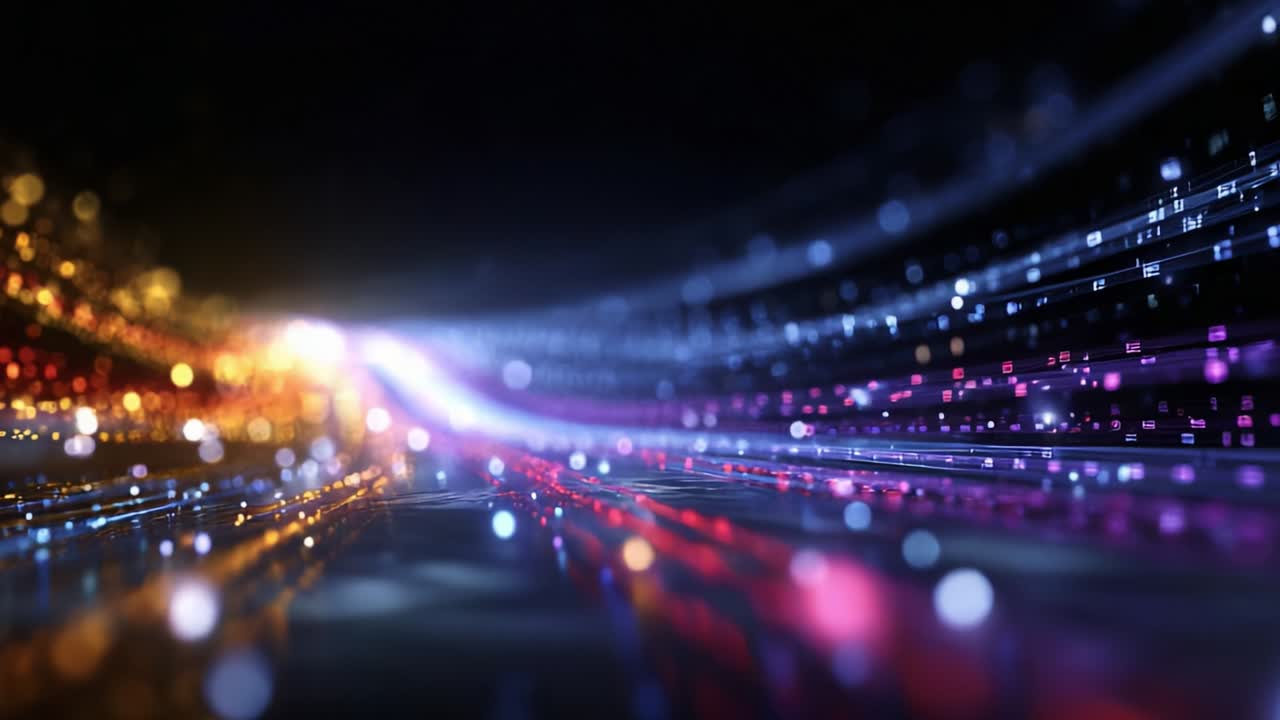 An Ethereal Journey Through Light and Color: A Visual Spectacle of Dynamic Motion and Luminous Particles in a Stunning Abstract Render that Captivates the Imagination and Engulfs the Senses