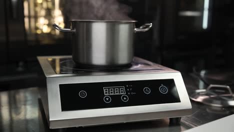 induction cooktop with pot