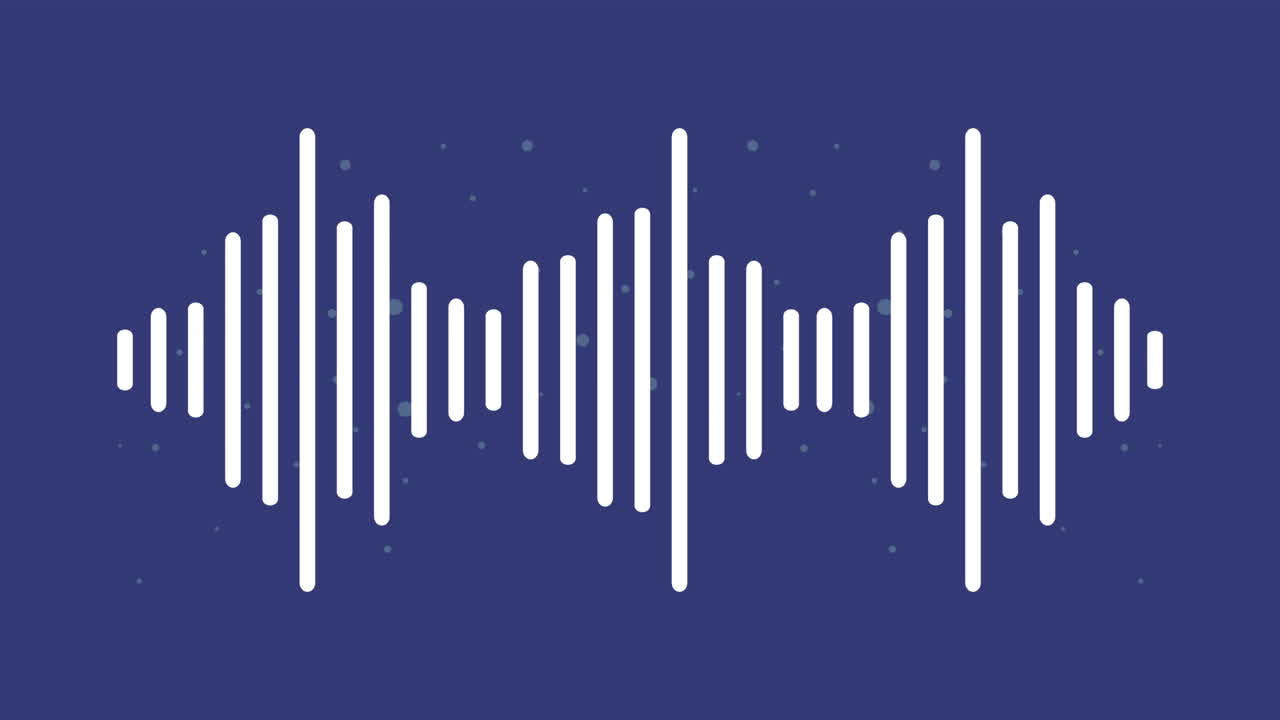 espectro de ondas de audio en fondo azul