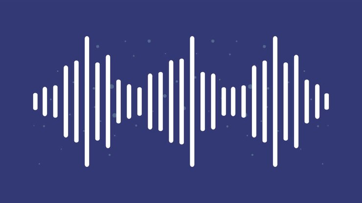 audio waves spectrum in blue background
