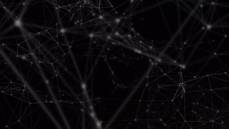 animation of network of connections with glowing spots on black background