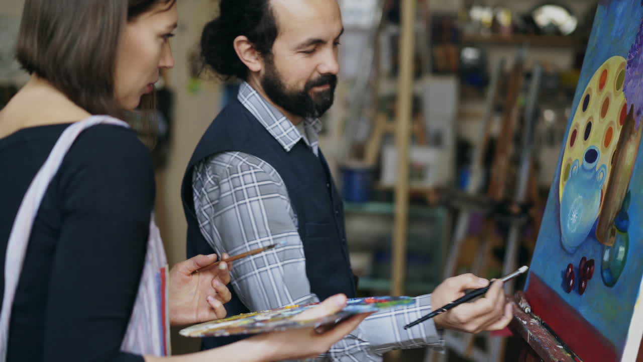 Art Class - Couple Painting Together