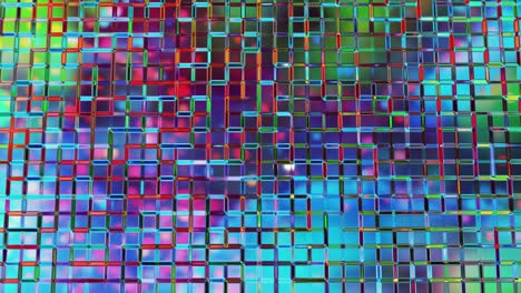 patrón cuadrado líquido como ondas en movimiento en bucle. 3d elegante abstracto iridescente bg de superficie ondulada como vidrio líquido brillante con hermosos colores de gradiente. animación fluida colorida 4k de moda.