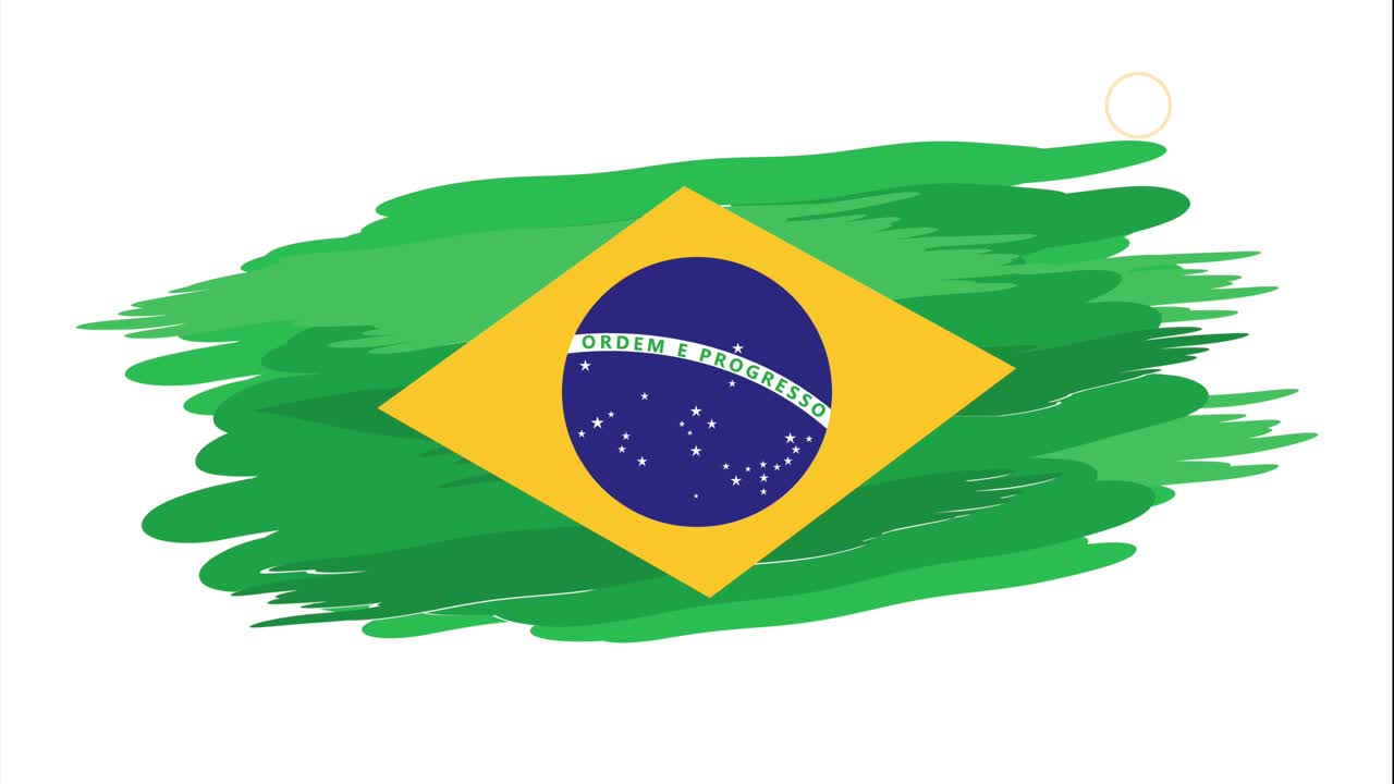 Animeret maleri af Brasiliens flag