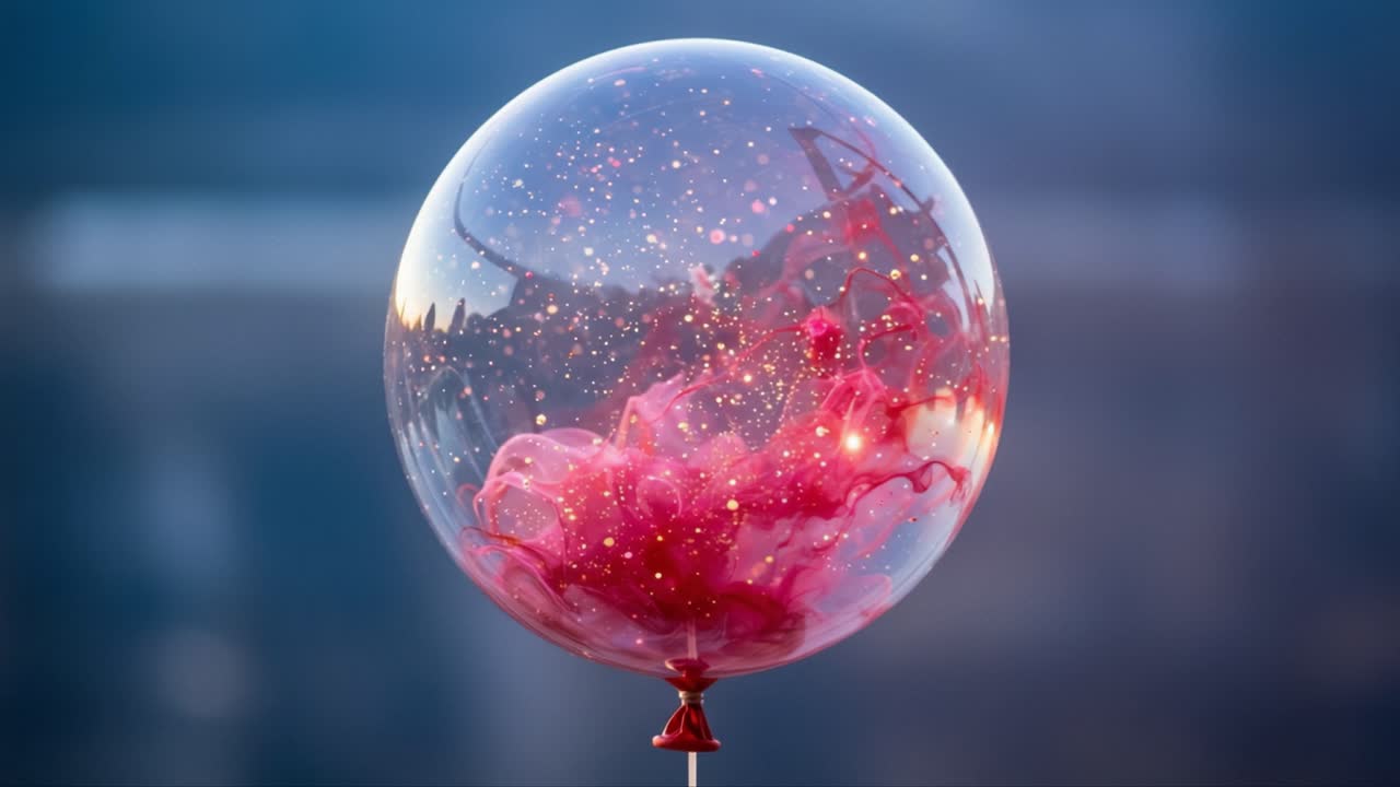 A mesmerizing cosmic-inspired orb filled with vibrant swirling colors and sparkling stars against a soft-focused backdrop, showcasing the beauty of imagination and creativity