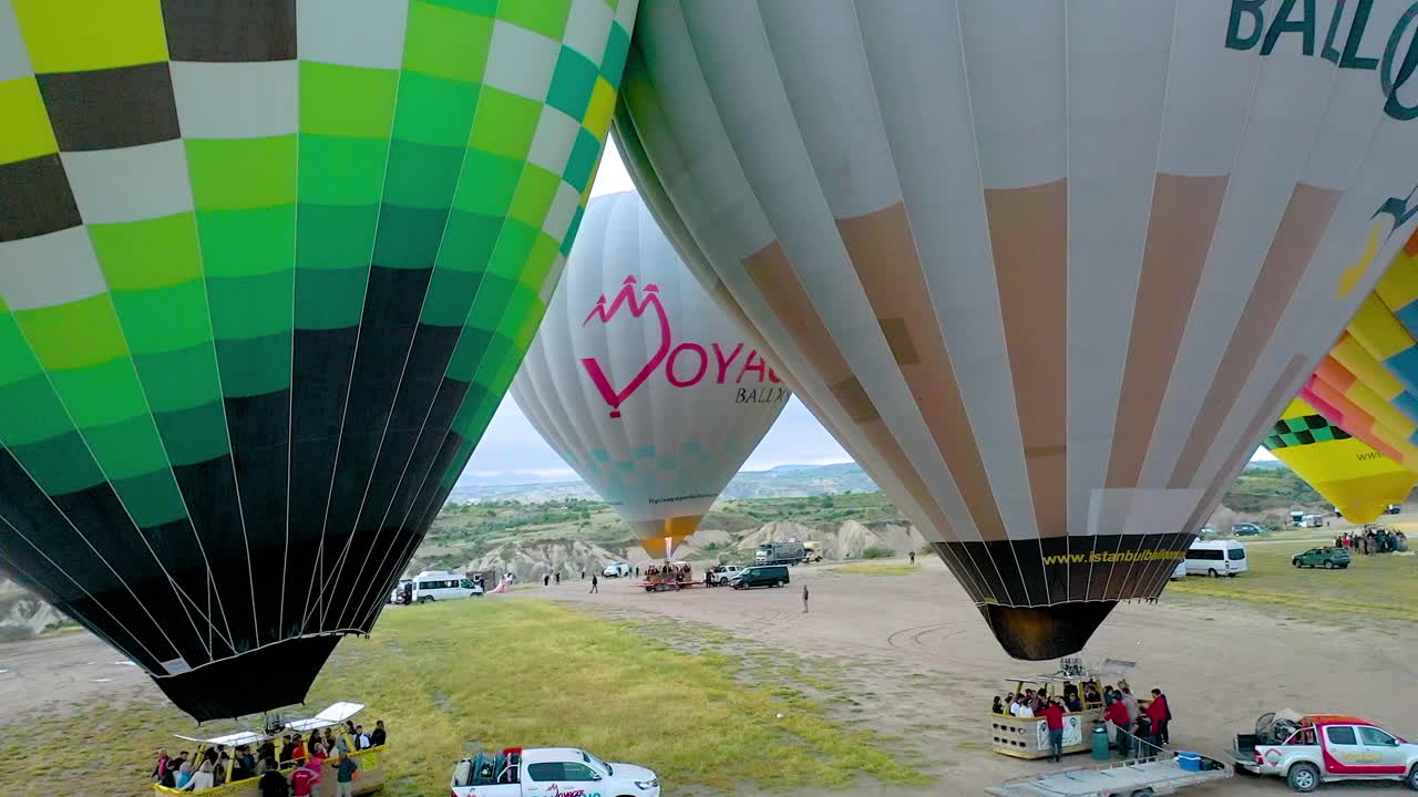 colorful hot air balloons festival goreme village, cappadocia