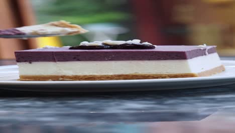 layered blueberry cheesecake