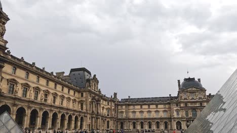 a panoramic view of the louvre's iconic architecture