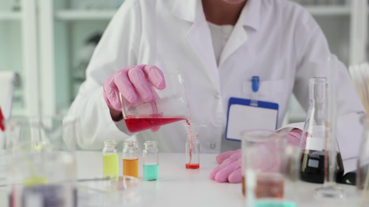 Scientist conducting experiment in lab